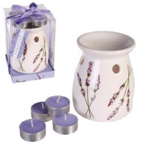 Ceramiczny kominek do świeczek zapachowych - lawenda