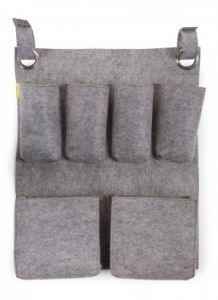Childhome, Filcowy organizer na łóżeczko szary i limonka 60x50