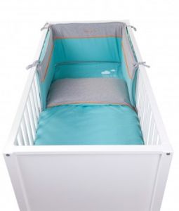 Ochraniacz do łóżeczka 35x180 jersey pool blue