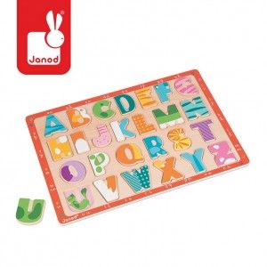 Puzzle drewniane Kolorowy alfabet, Janod