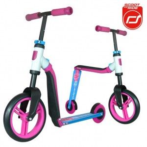 Highwaybuddy 2w1 hulajnoga i rowerek 3+ Pink, Scootandride
