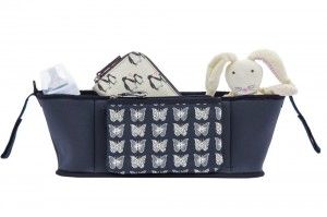 Organizer do wózka Pink Lining Cream Butterflies on Navy