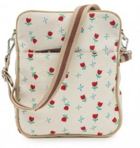 Torba Pink Lining Out and About Mini Messenger Tulips and Forget Me Nots