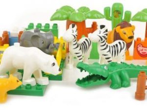 Edukacyjne Klocki JDLT - Mini Zoo - 115 Elementów