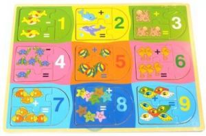UKŁADANKA DREWNIANA PUZZLE CYFERKI