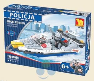 KLOCKI POLICJA 23501 Motorówka policyjna 215 elementów