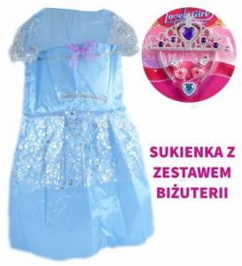 KSIĘŻNICZKA WRÓŻKA SUKIENKA NIEBIESKA + DODATKI