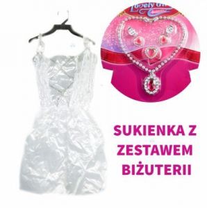 KSIĘŻNICZKA WRÓŻKA STRÓJ SUKIENKA BIAŁA + DODATKI